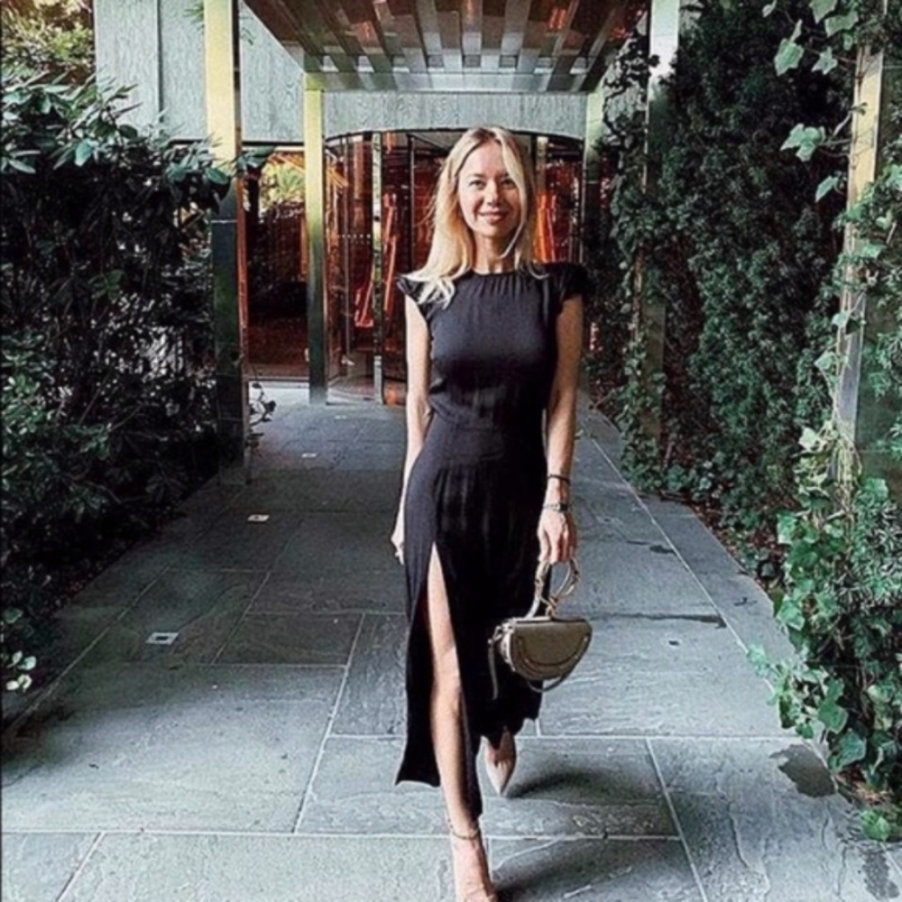Reformation Gavin Midi Dress - Noir